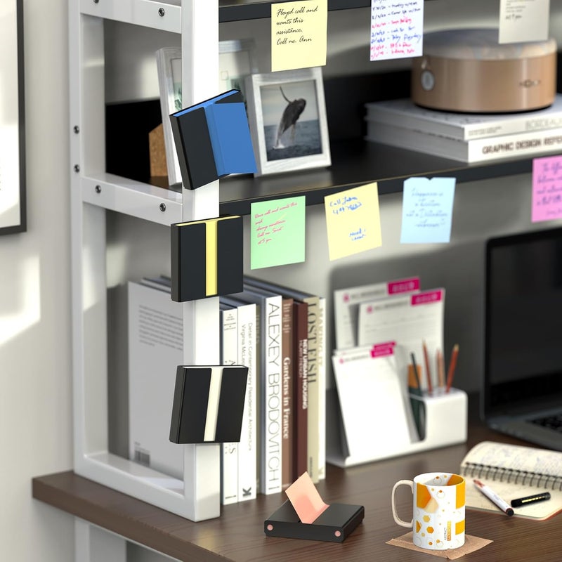 Alytree 4 Pcs Sticky Note Dispenser, Magnetic Sticky Note Holder for Post It Notes, 3 x 3 Inch Sticky Note Organizer for Office Home Classroom, Black - Image 5